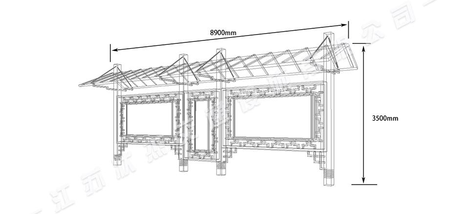 仿古候車(chē)亭尺寸圖